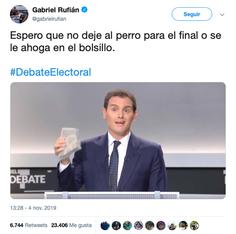 Albert Rivera Metricool debate electoral