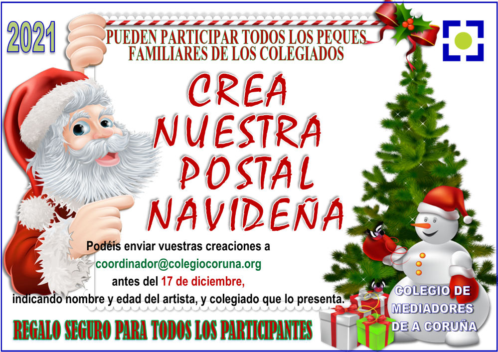 El Colegio de A Coruña convoca su concurso “Crea nuestra postal navideña”.