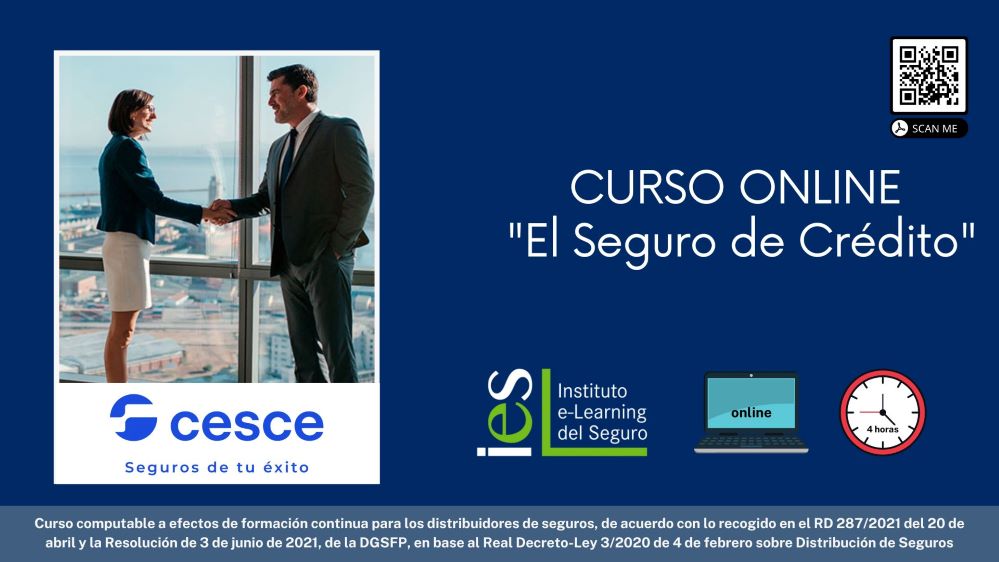 Cesce y el Instituto e-Learning del Seguro lanzan un curso online sobre “El Seguro de Crédito” computable como formación continua.
