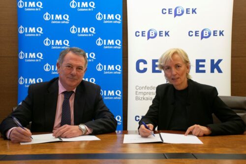 Cebek ha estado representada en la firma por su presidenta, Carolina Pérez Toledo, e IMQ por su director general, Javier Aguirregabiria.