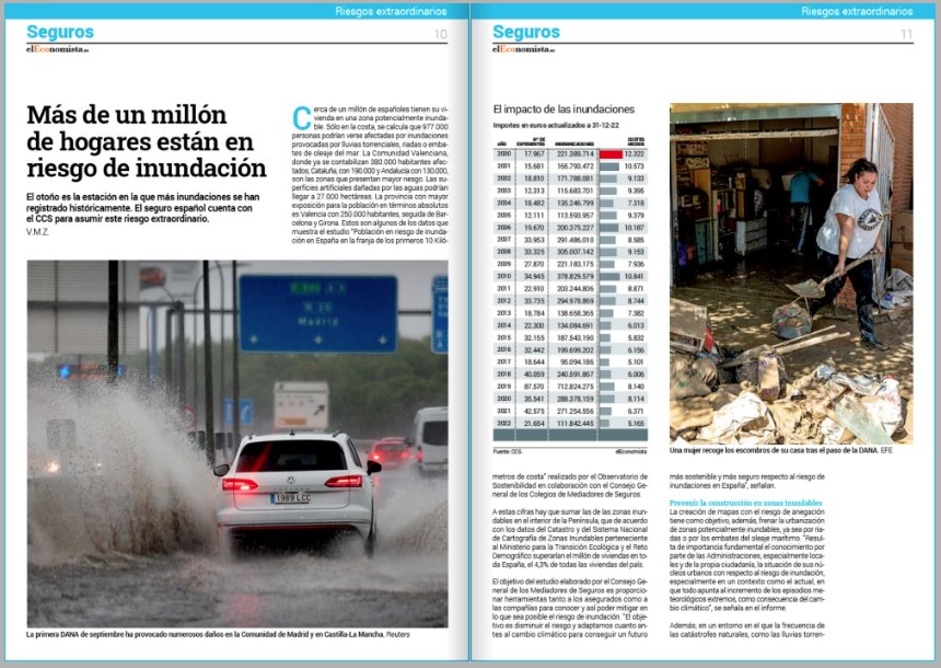 El otoño es la estación en la que más inundaciones se han registrado históricamente. El seguro español cuenta con el Consorcio.