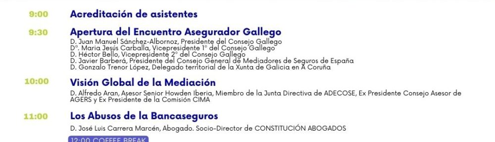 Encuentro Asegurador Gallego: una oportunidad para los profesionales del sector
