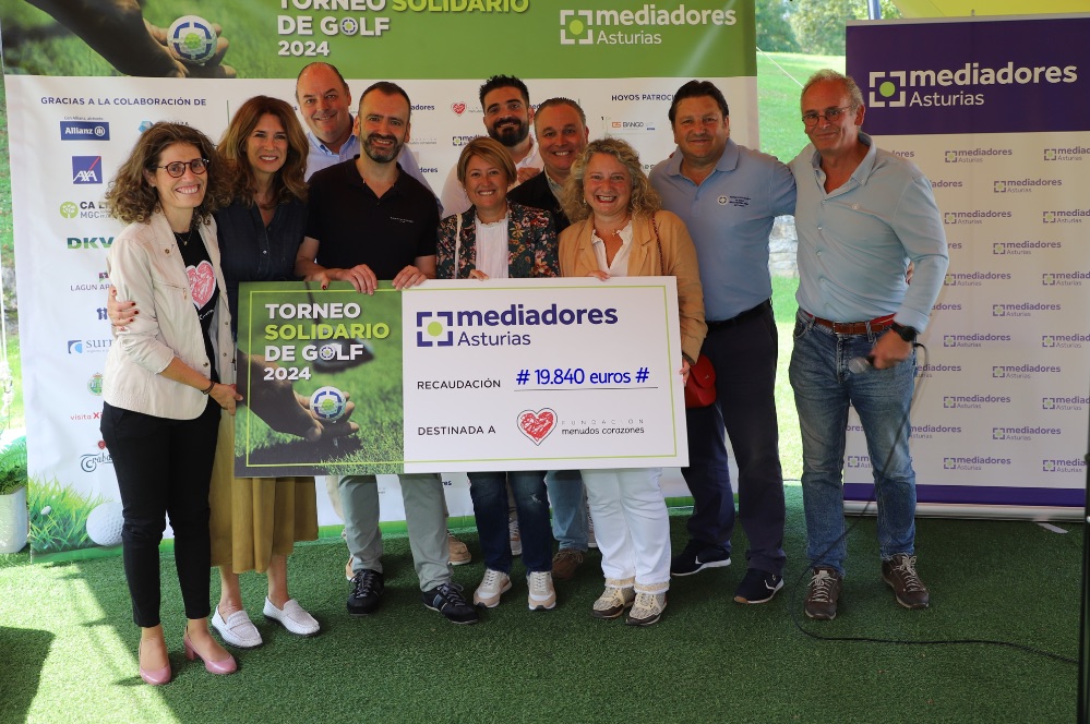 El Torneo Solidario de Golf de Mediadores Asturias recauda cerca de 20.000 euros para la Fundación Menudos Corazones.