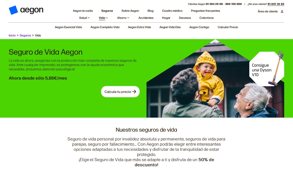 Uno de cada dos españoles contrata un seguro de vida-riesgo para asegurar la protección de su familia, según el estudio de Aegon.