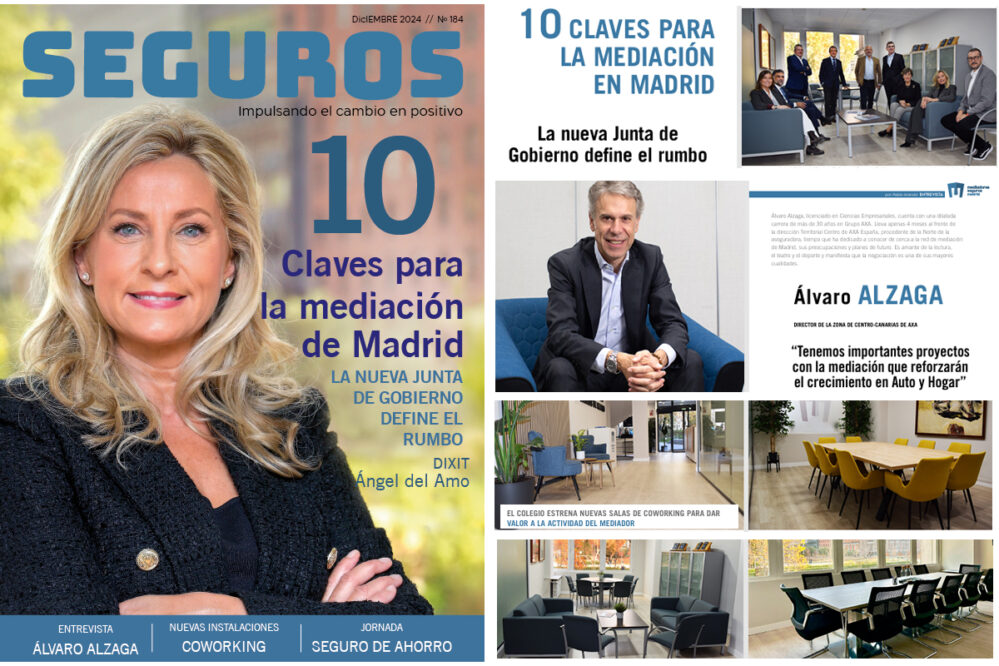 La Revista ‘SEGUROS’ del Colegio de Madrid destaca las 10 claves de la mediación, los nuevos espacios de coworking y el compromiso de AXA.