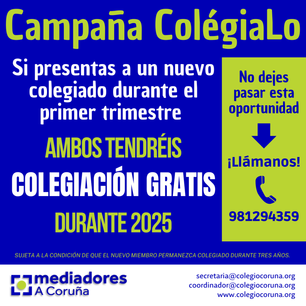 El Colegio de Mediadores de Seguros de A Coruña ha puesto en marcha la campaña “ColégiaLo 2025” coincidiendo con el comienzo del año.