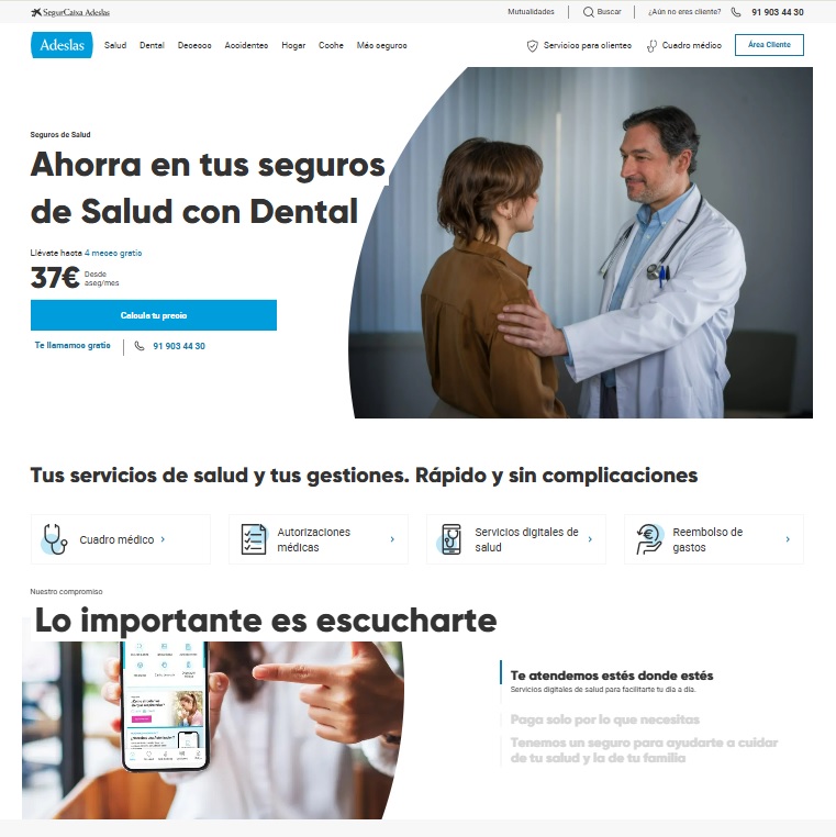 SegurCaixa Adeslas estrena nueva web con mejor experiencia del cliente Y mejor acceso a todos sus servicios digitales.