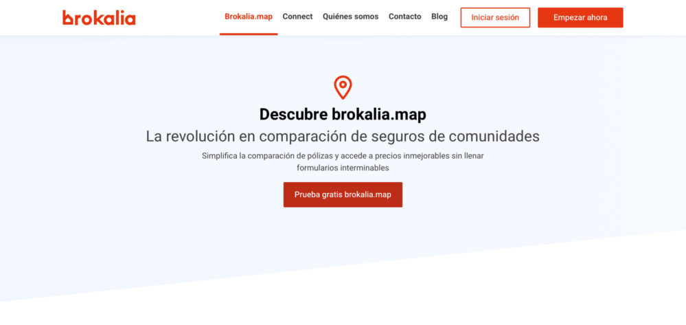 Brokalia.map elimina los formularios tradicionales al integrar geolocalización, optimizando la comparación de seguros para comunidades.