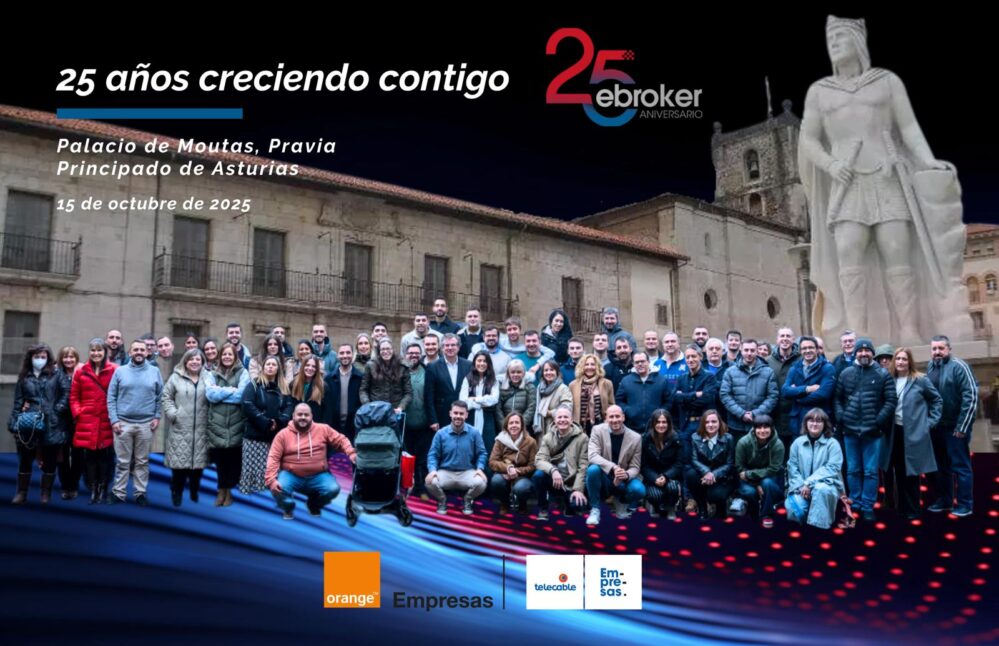 Orange y Telecable se convierten en patrocinadores exclusivos del 25º Aniversario de ebroker, que se celebrará el 15 de octubre en Pravia.