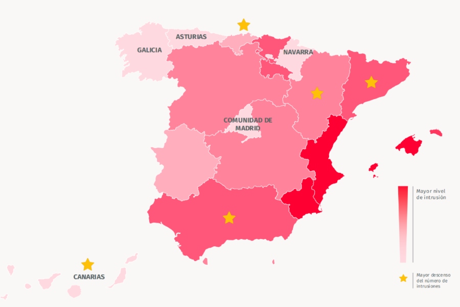 El Observatorio Securitas Direct revela las regiones con menor índice de intrusiones