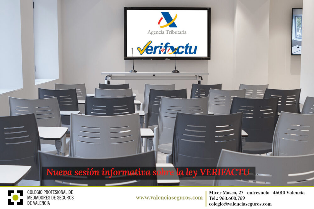 El Colegio de Mediadores de Seguros de Valencia celebró el pasado 11 de noviembre una sesión informativa centrada en la nueva ley Verifactu.
