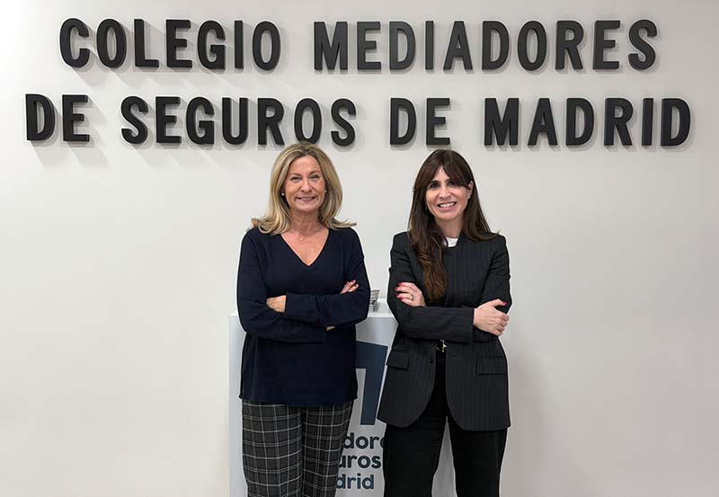 Elena Jiménez de Andrade y María Sánchez Vidal en el Colegio de Mediadores de Seguros de Madrid