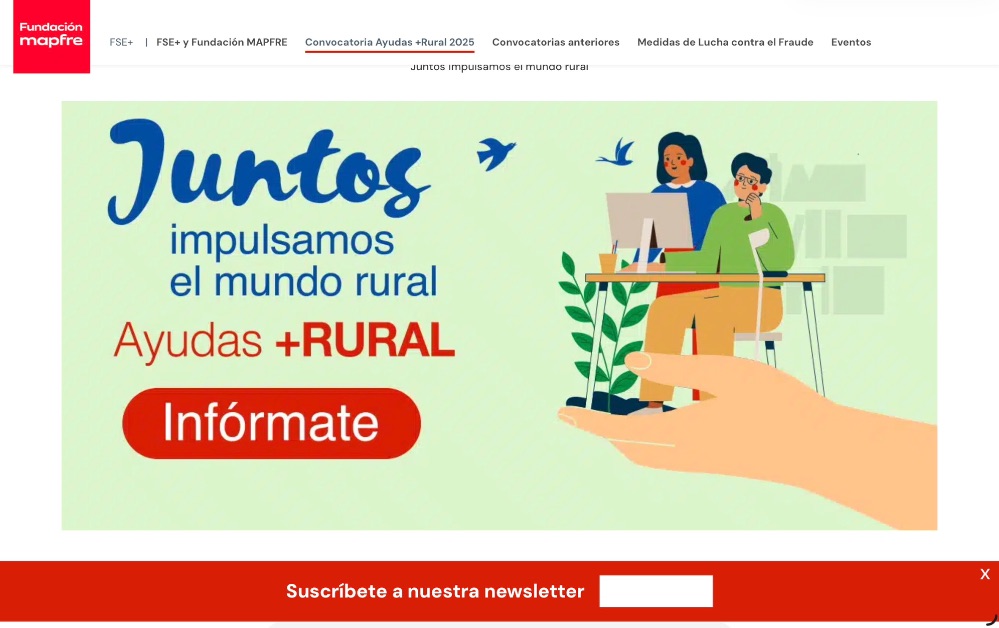 Fundación Mapfre y el FSE+ conceden 17,9 millones de euros a 25 proyectos sociales en municipios de menos de 30.000 habitantes.