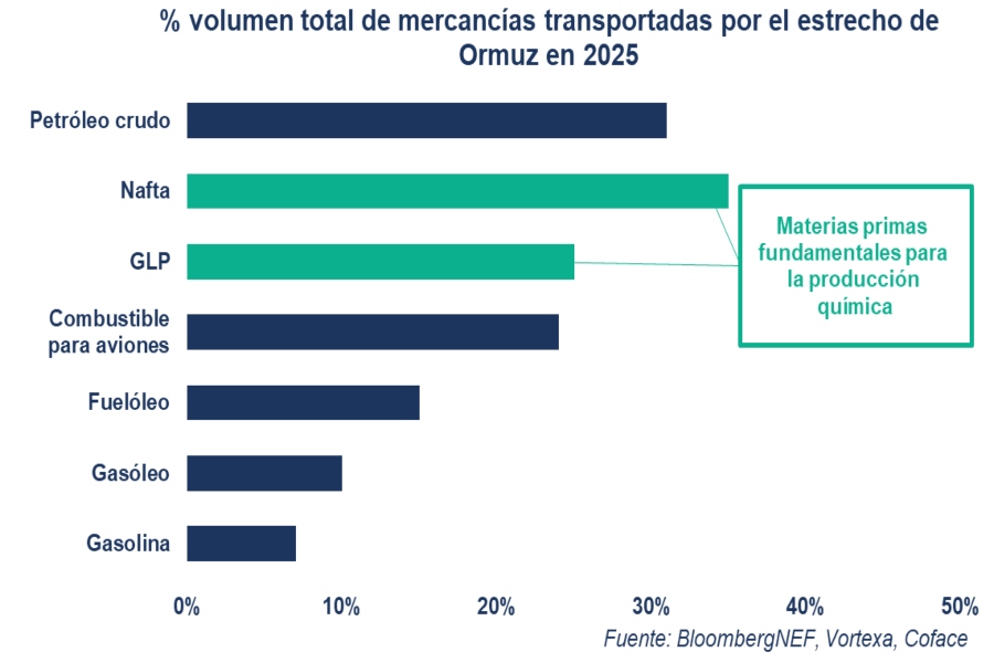 La inestabilidad en el estrecho de Ormuz amenaza el suministro global de la industria petroquímica