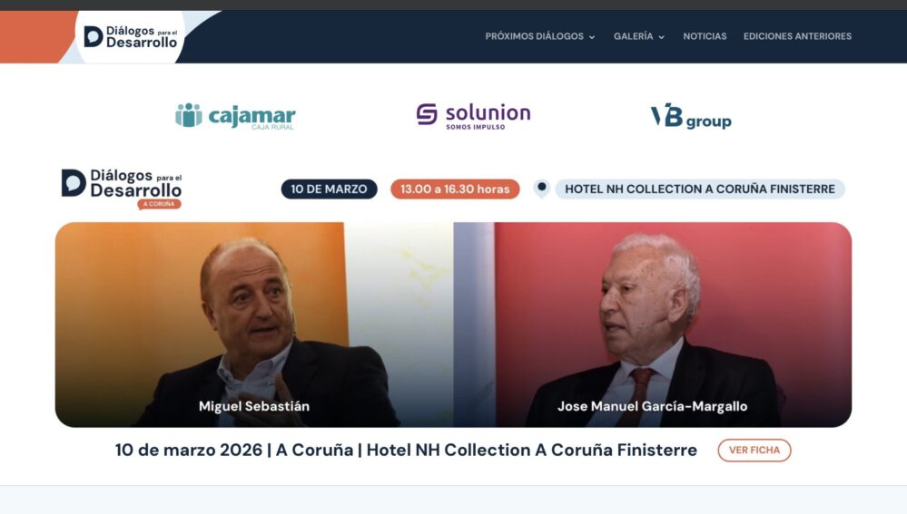Solunion patrocinará la próxima edición de los Diálogos para el Desarrollo, que se celebrará el martes 10 de marzo en A Coruña