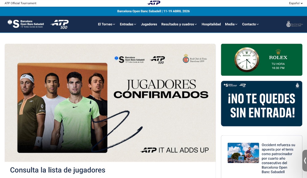 Occident renueva por cuarto año su patrocinio como partner oficial de seguros del Barcelona Open Banc Sabadell Trofeo Conde de Godó.