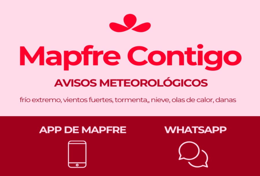 Mapfre, a través de 'Mapfre Contigo', ofrece avisos meteorológicos preventivos
