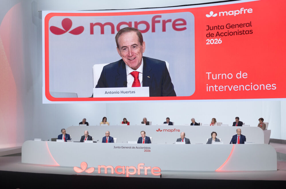 Antonio Huertas, presidente de Mapfre, en la Junta General de Accionistas del grupo asegurador.