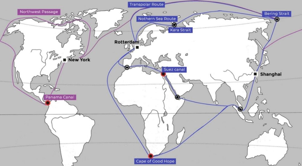 Coface advierte que las rutas árticas reducirán distancias hasta un 40%, pero solo captarán el 3,5% del comercio global a corto plazo.