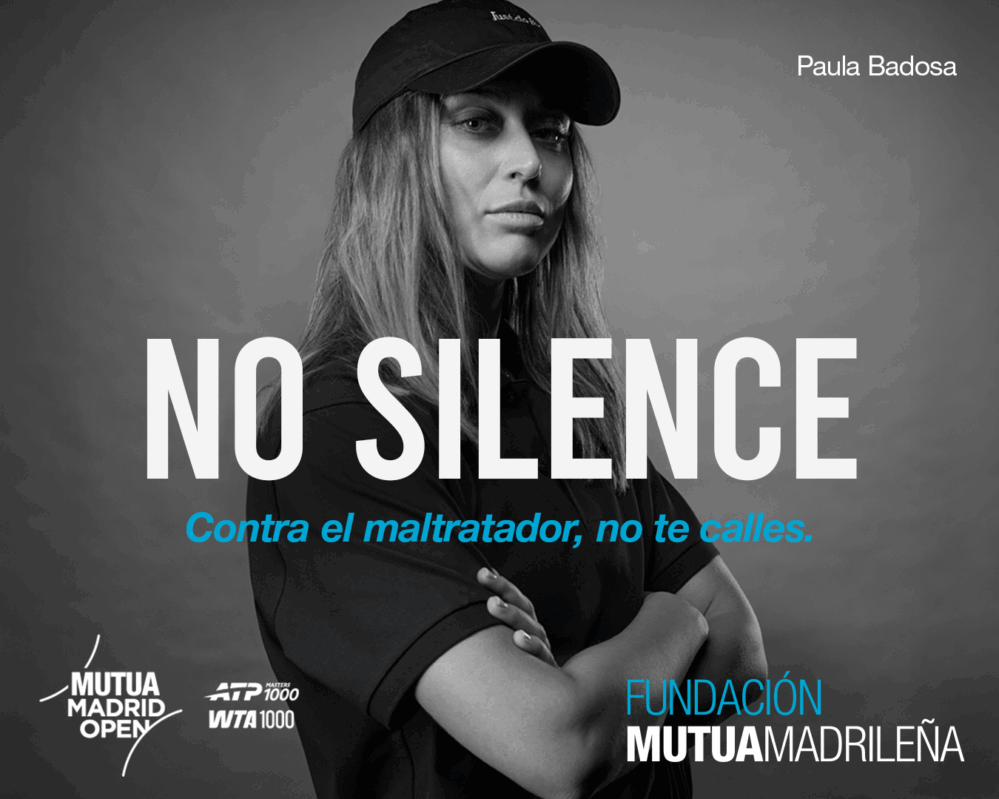 La Fundación Mutua Madrileña lanza “No silence”, una campaña contra la violencia de género con tenistas internacionales en el Mutua Madrid Open.