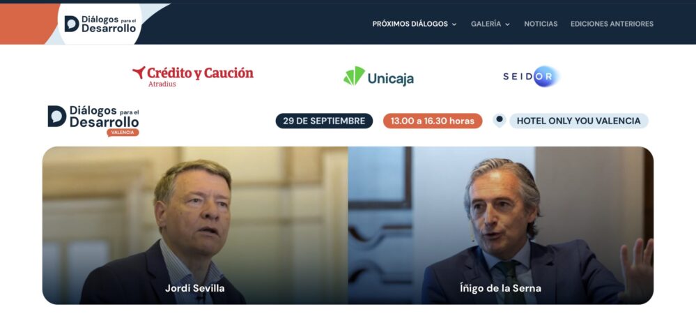 Crédito y Caución organiza en Valencia una nueva edición de Diálogos para el Desarrollo con Jordi Sevilla e Íñigo de la Serna.