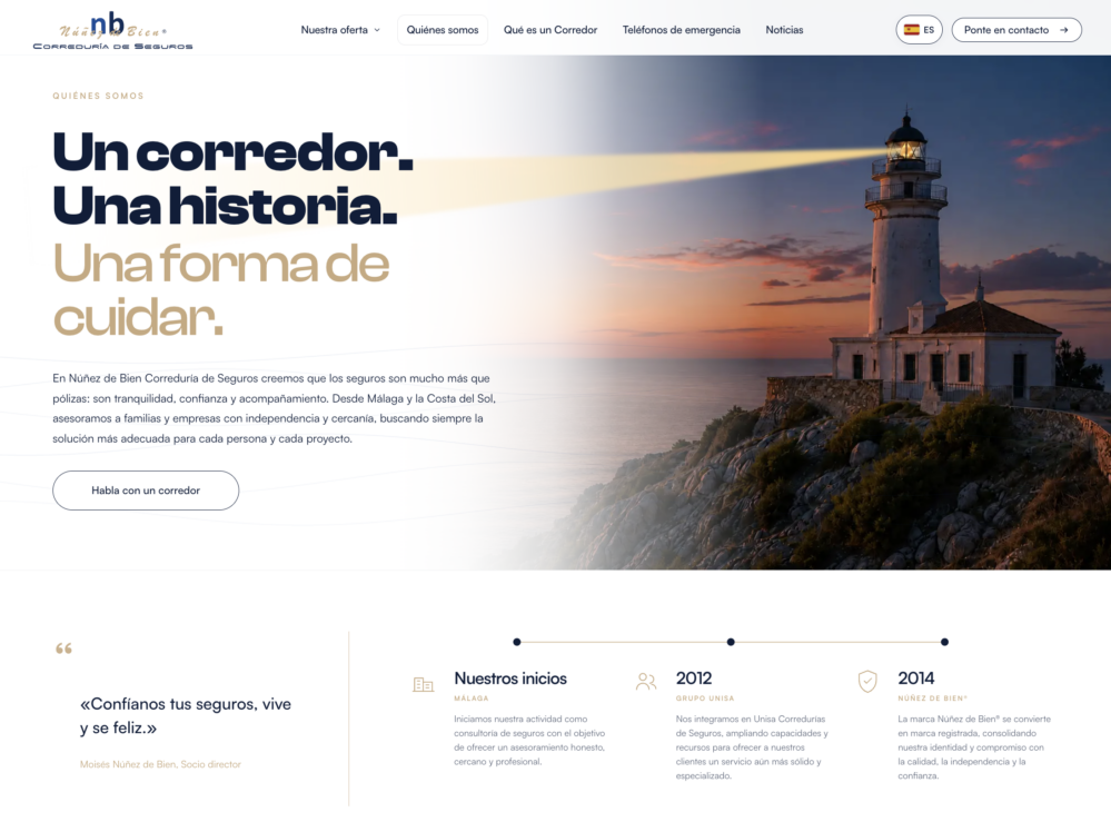 Núñez de Bien lanza su nueva web, una plataforma de servicios con buscador médico y herramientas digitales para mejorar la atención al cliente.