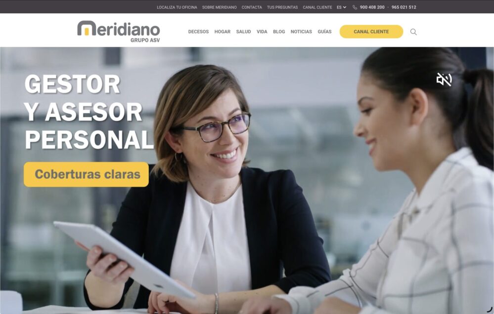 Web de Meridiano Seguros.